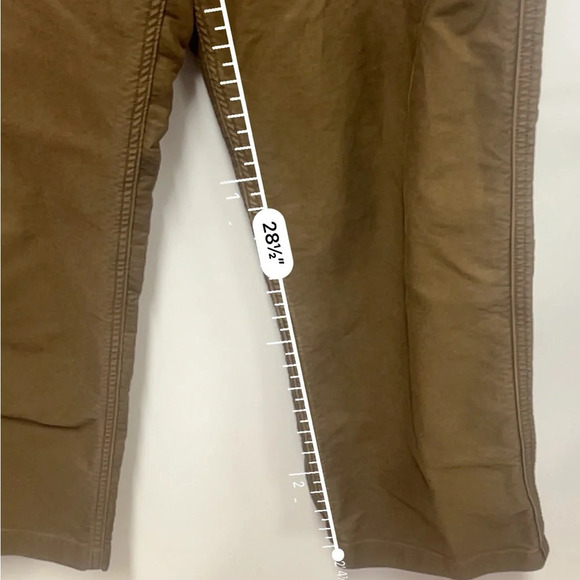 Uniqlo U Brown Denim Wide Leg Cropped Highwaisted 100% Cotton Pants Size 6 - Picture 10 of 13